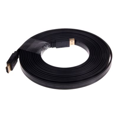 Flaches HDMI 1.4 Kabel (HDMI Ethernet) - 5 m - schwarz